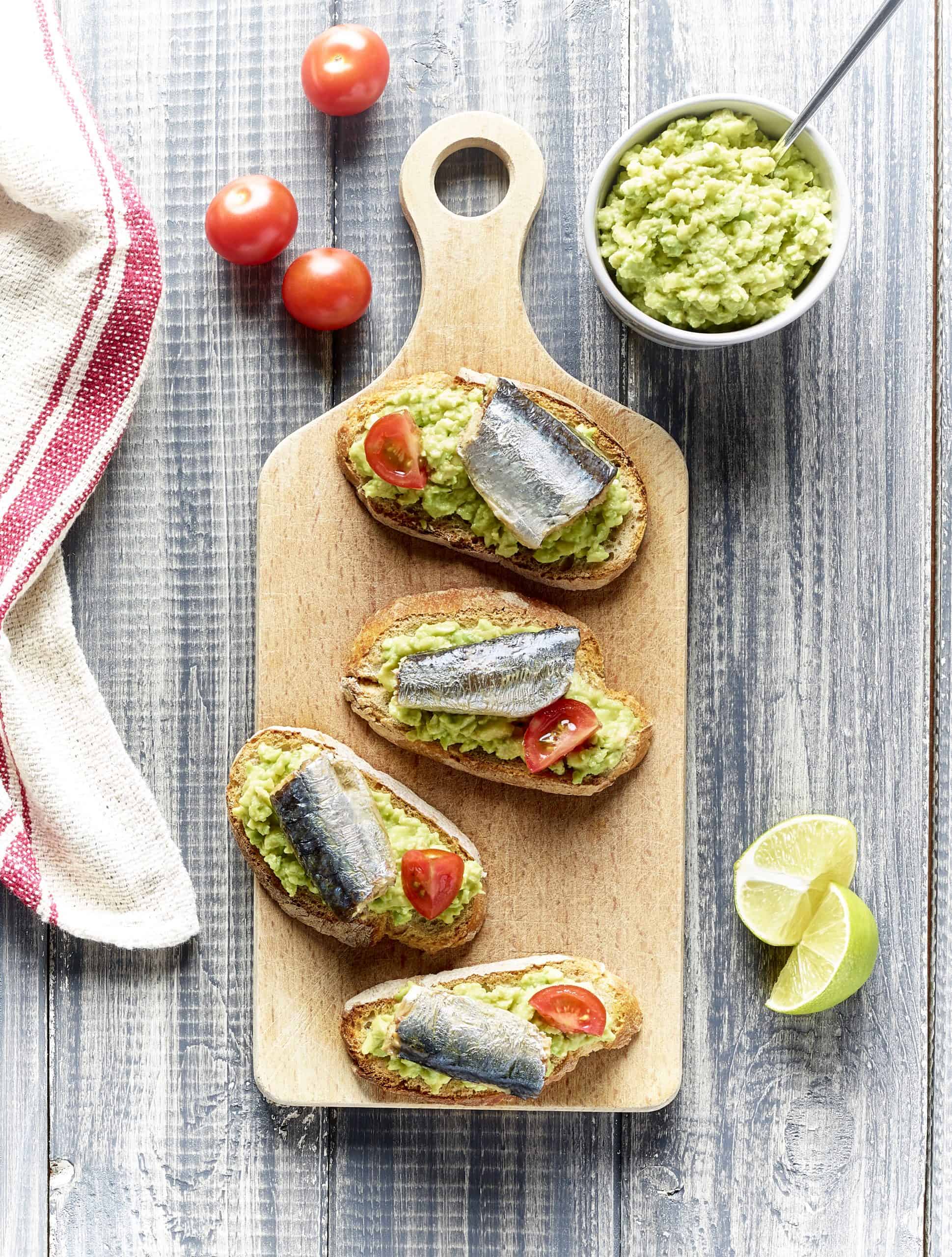 Toasts de sardines au guacamole - Conserves de Poissons