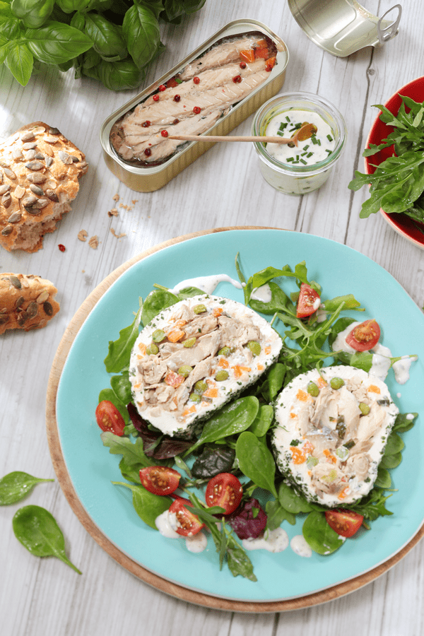 La terrine de Maquereau, petits légumes et fromage frais